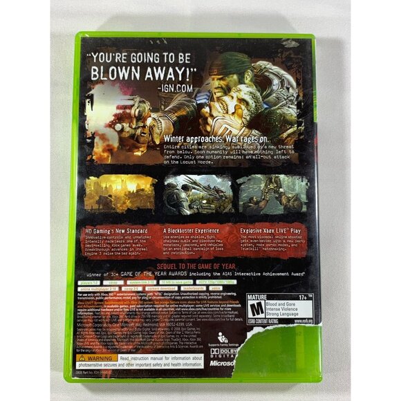 Gears of War 2 Microsoft Xbox 360 Video Game 2008 Complete with Manual Tested - Picture 3 of 5